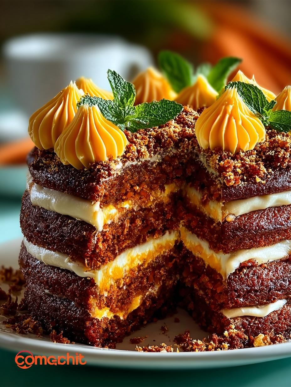 Decadent Brazilian Carrot Cake with Chocolate Delight - Decadent Brazilian Carrot Cake - main visual representation
