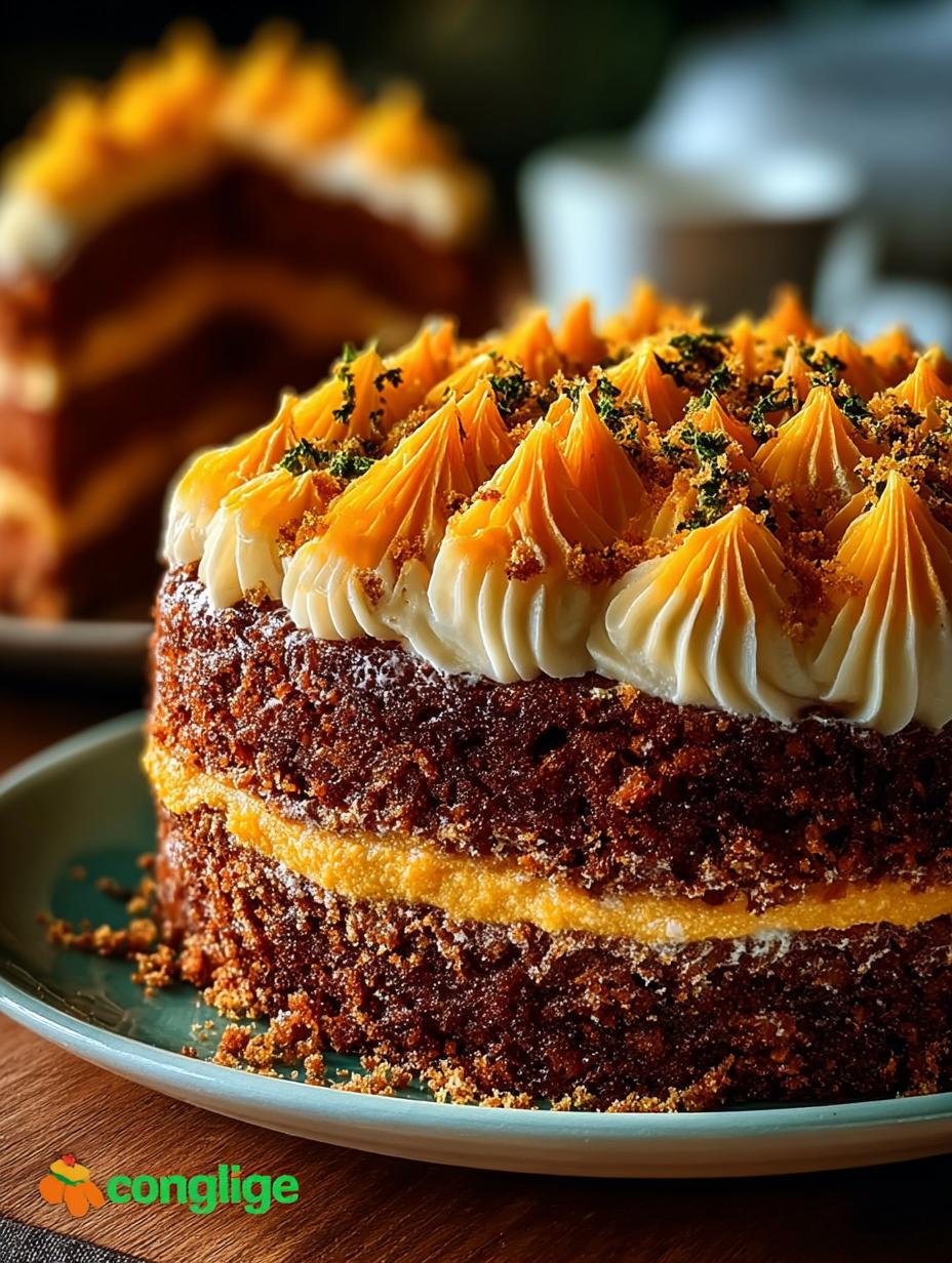 Decadent Brazilian Carrot Cake with Chocolate Delight - Decadent Brazilian Carrot Cake - additional detail