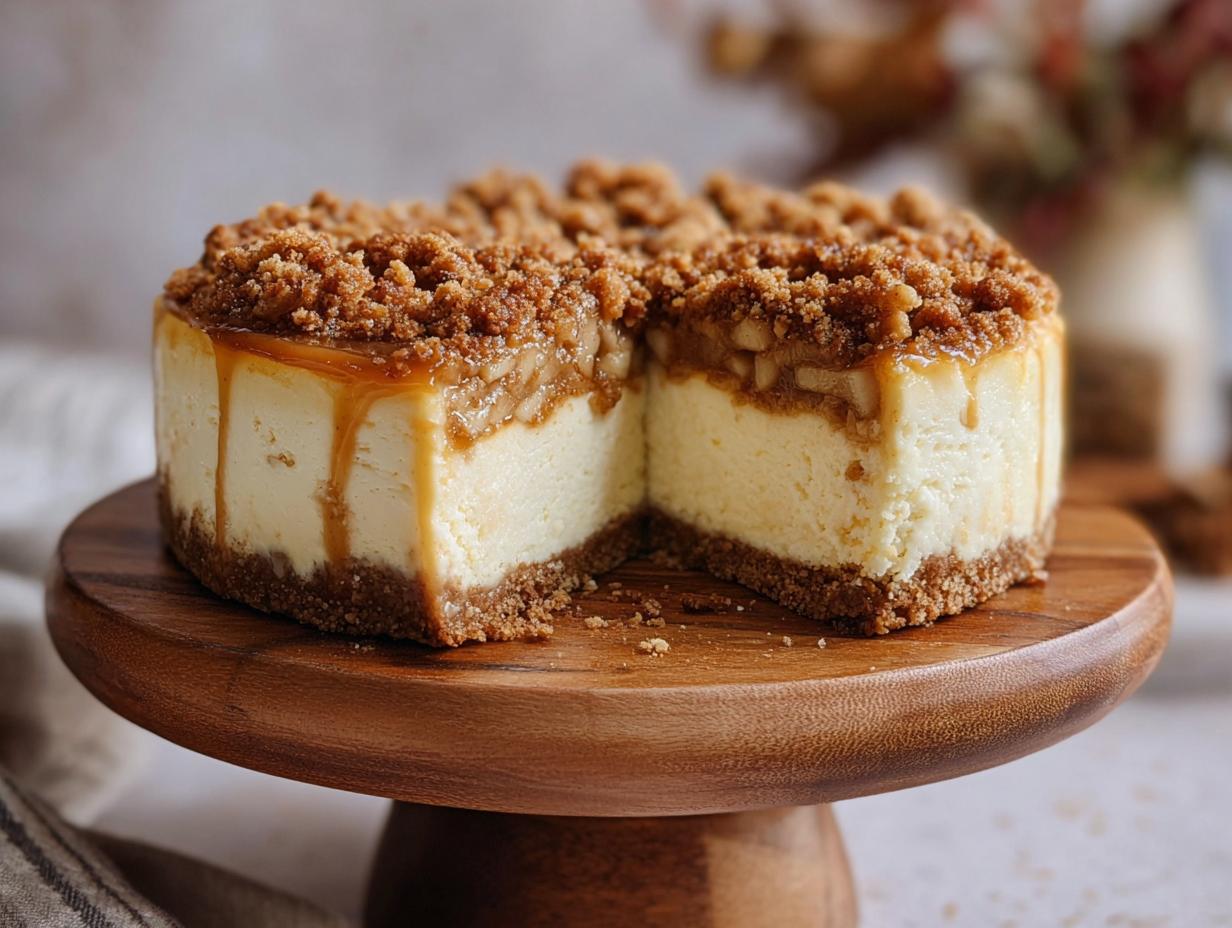 Apple Crisp Cheesecake: Easy 1-Hour Bake - Apple Crisp Cheesecake - additional detail