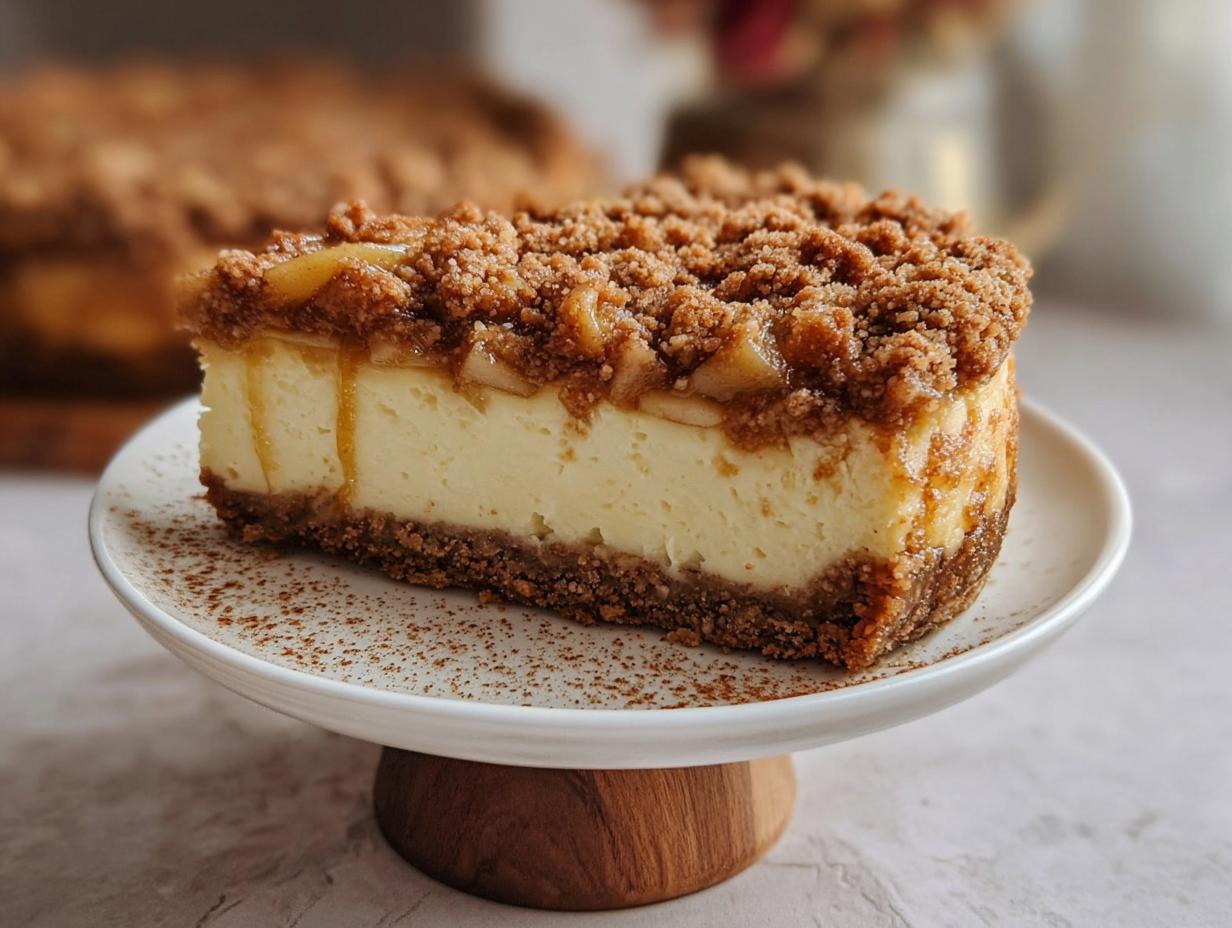 Apple Crisp Cheesecake: Easy 1-Hour Bake - Apple Crisp Cheesecake - additional detail