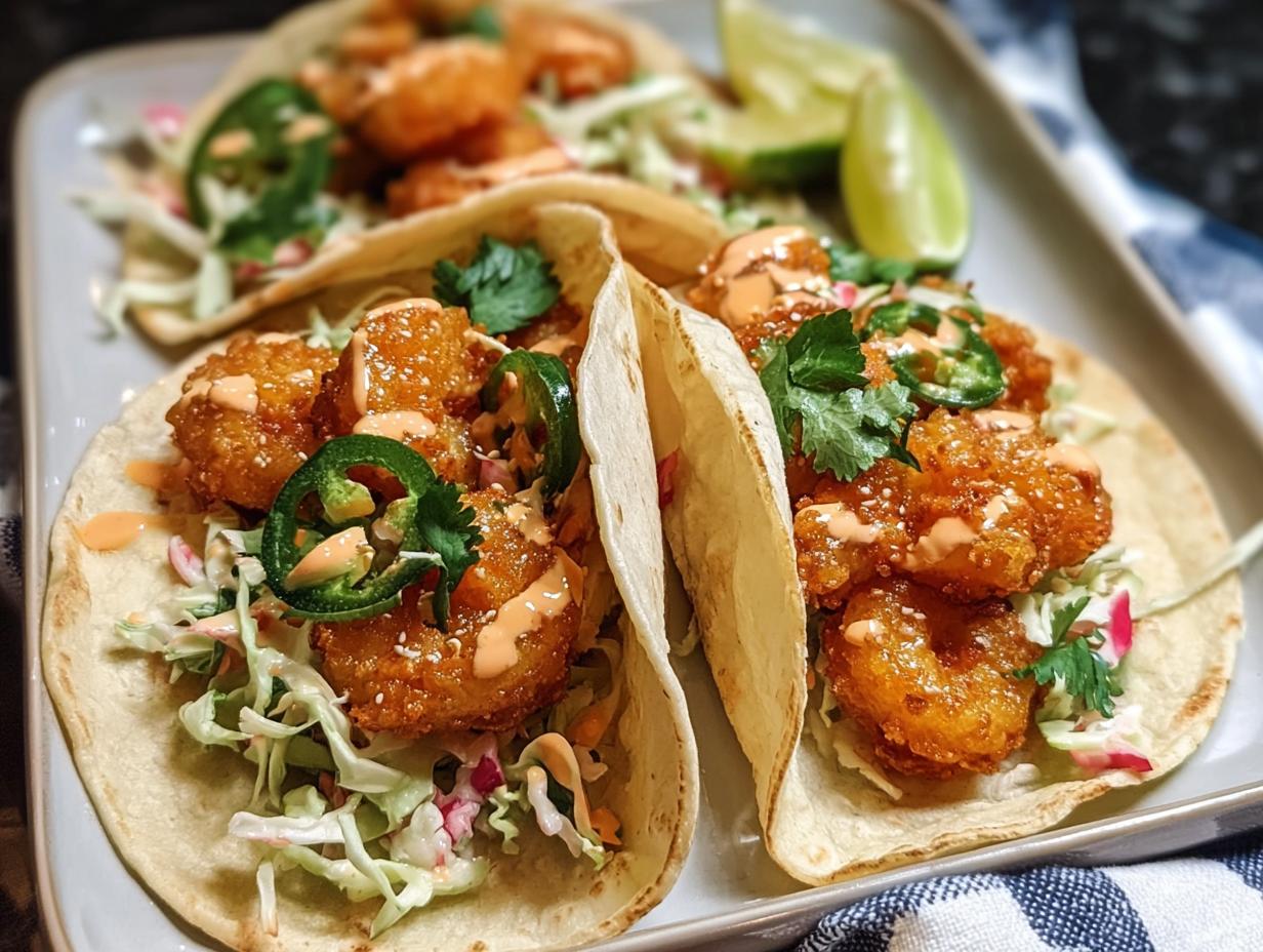 Bang Bang Shrimp Tacos: 1 Easy Spicy Recipe - Bang Bang Shrimp Tacos - additional detail