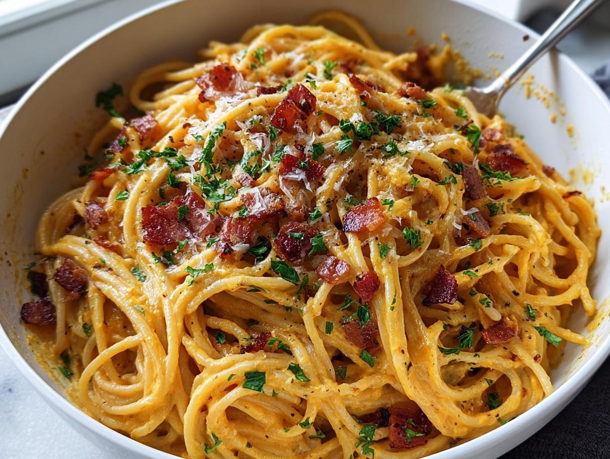 Butternut Squash Carbonara Pasta: Amazing Creamy Dish - Butternut Squash Carbonara Pasta - additional detail
