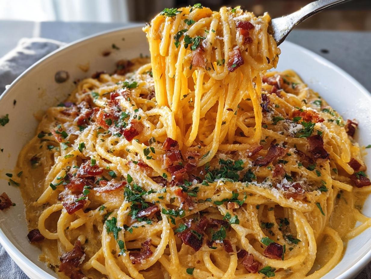 Butternut Squash Carbonara Pasta: Amazing Creamy Dish - Butternut Squash Carbonara Pasta - additional detail
