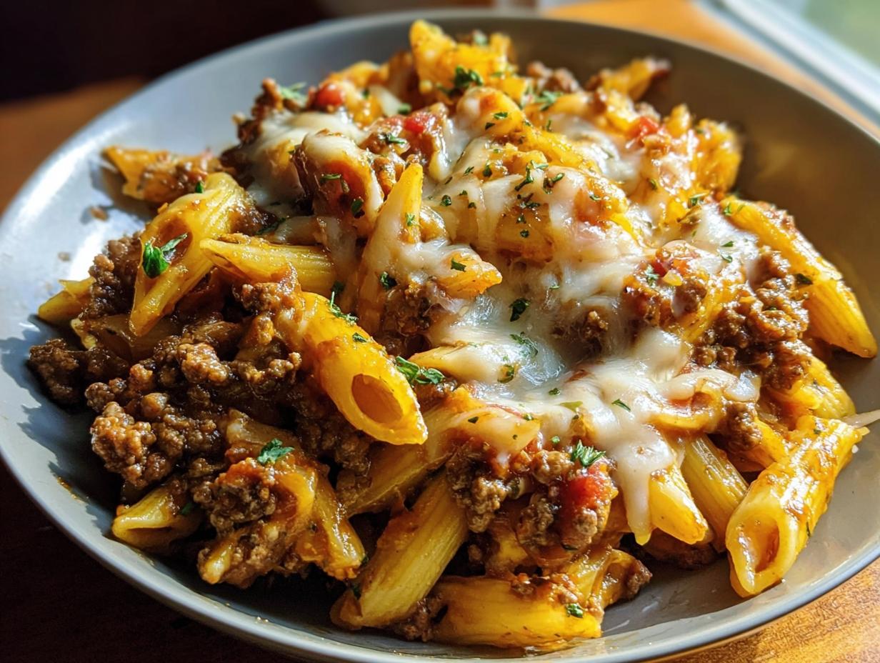 Cheesy Ground Beef Pasta