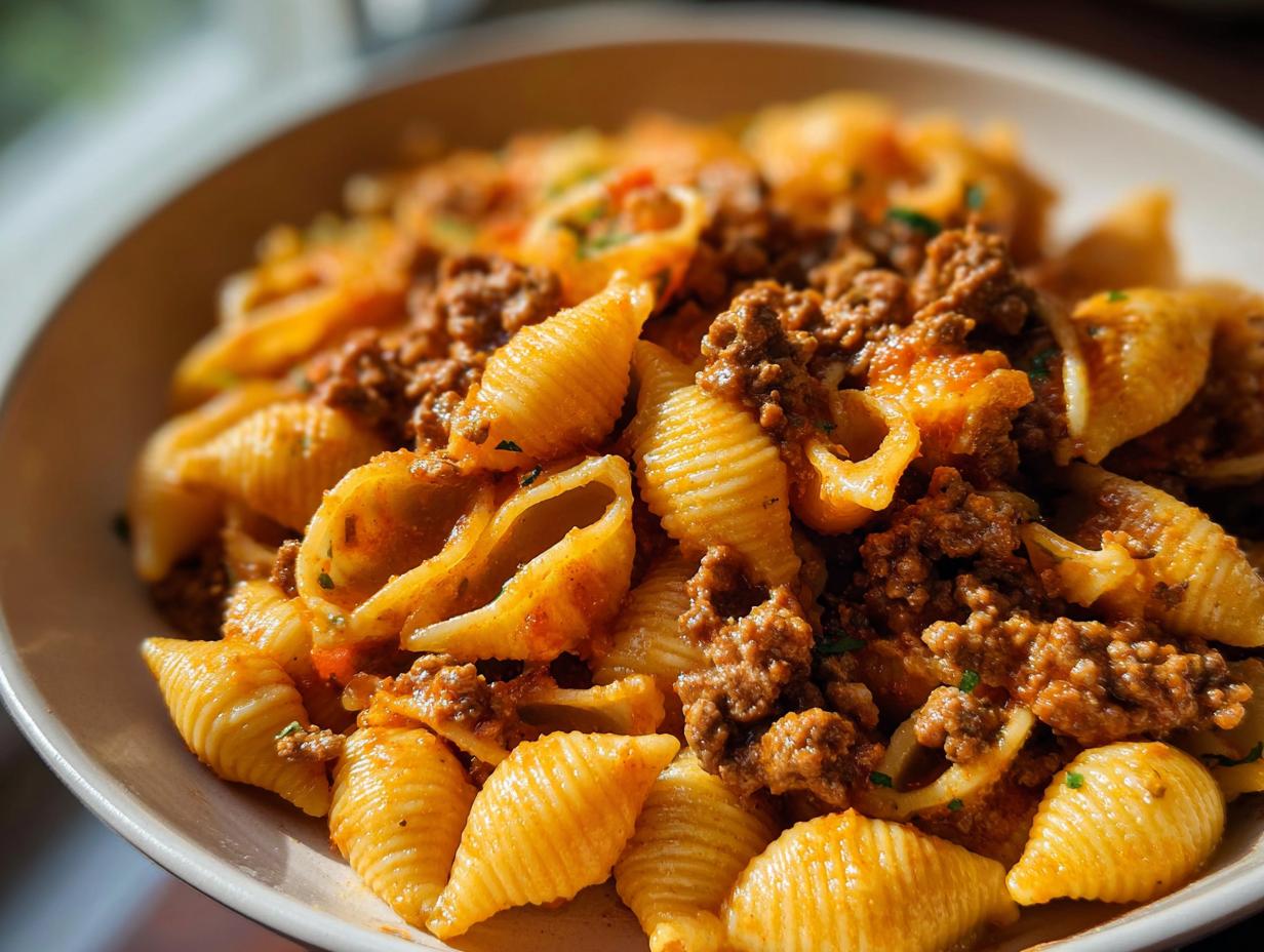 Creamy Beef Shells: Amazing Dinner in 30 Minutes - Creamy Beef Shells - additional detail