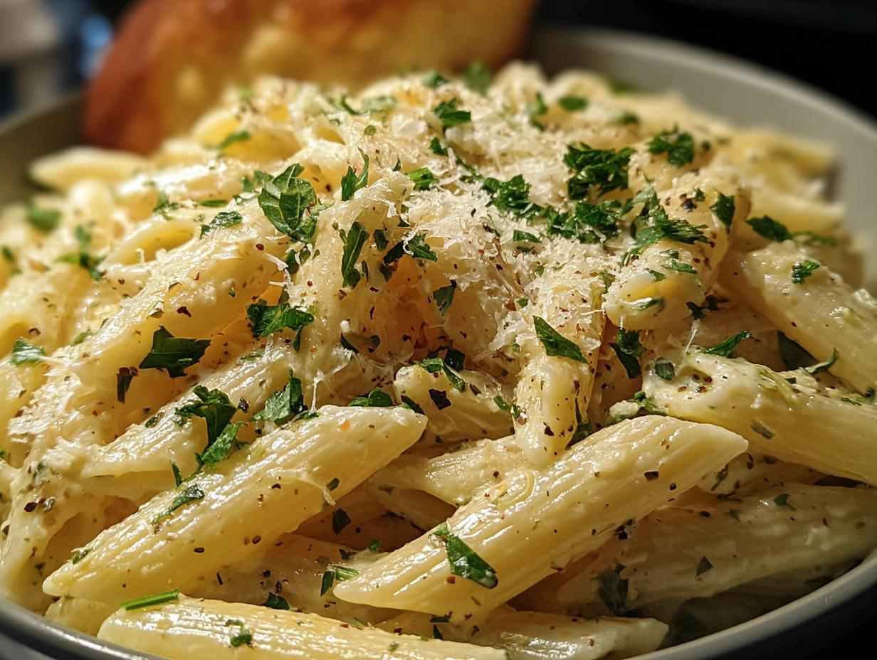 Creamy Garlic Penne Pasta: Pure Indulgence - Creamy Garlic Penne Pasta - additional detail