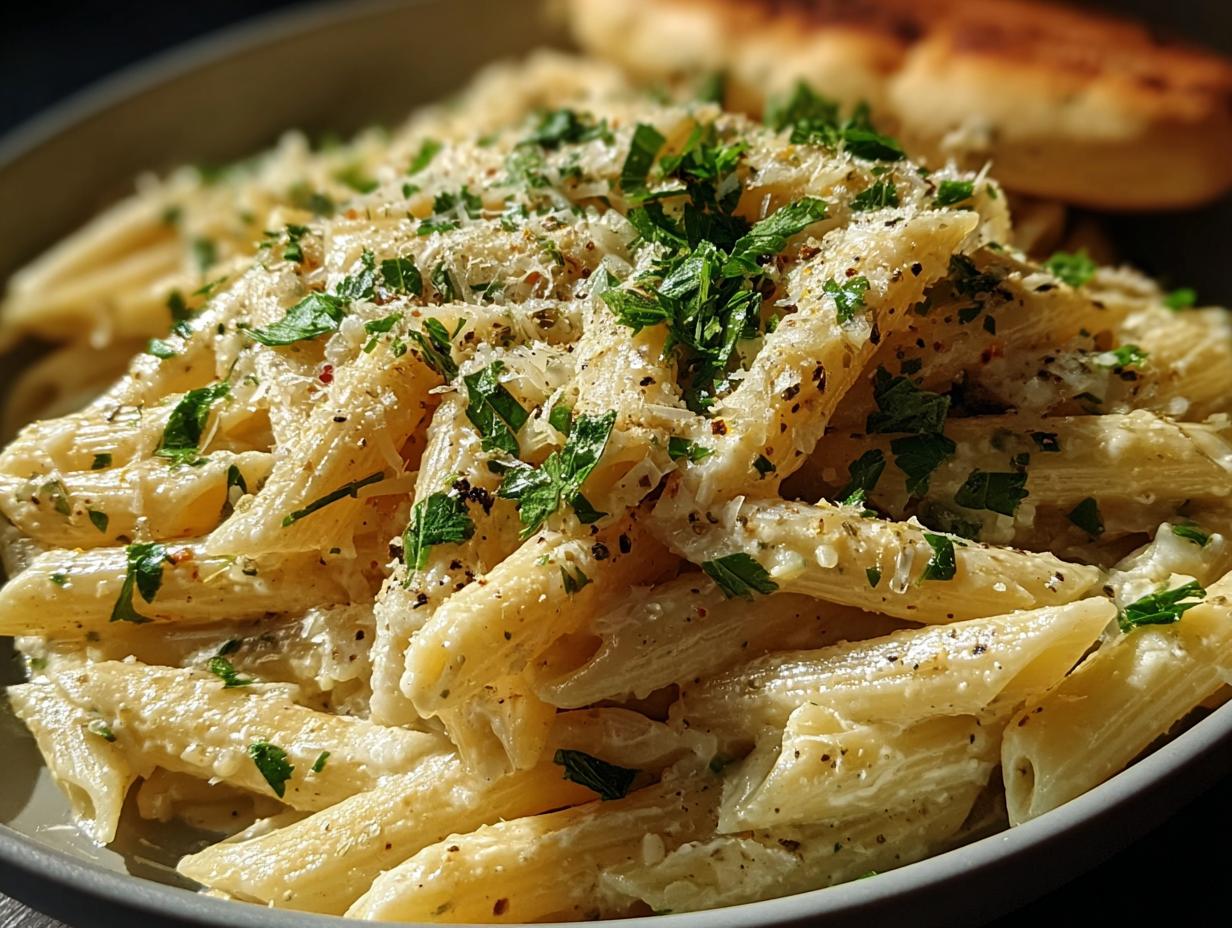 Creamy Garlic Penne Pasta