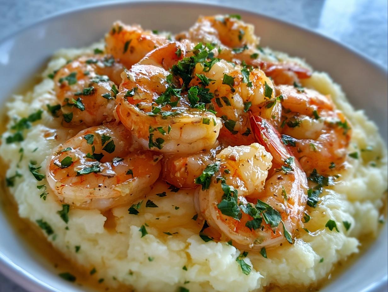 Garlic Butter Shrimp Mashed