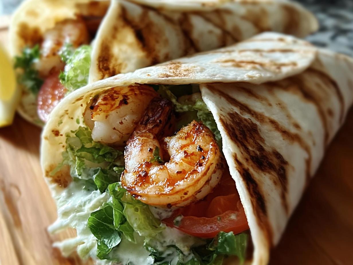 Grilled Shrimp Caesar Wraps: Fresh & Flavorful - Grilled Shrimp Caesar Wraps - additional detail