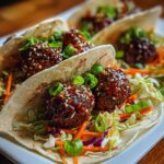 Korean Bbq Meatball Tacos