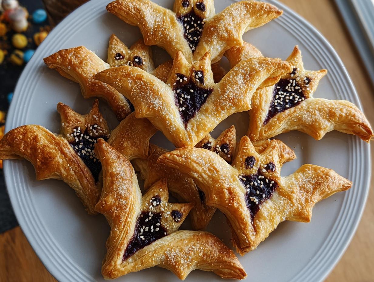 Puff Pastry Bats: 10 Minute Terrific Treats - Puff Pastry Bats - additional detail