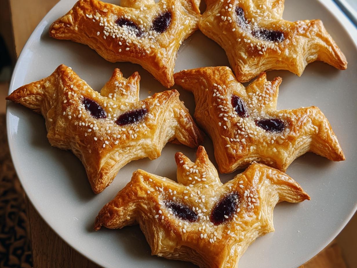 Puff Pastry Bats: 10 Minute Terrific Treats - Puff Pastry Bats - additional detail