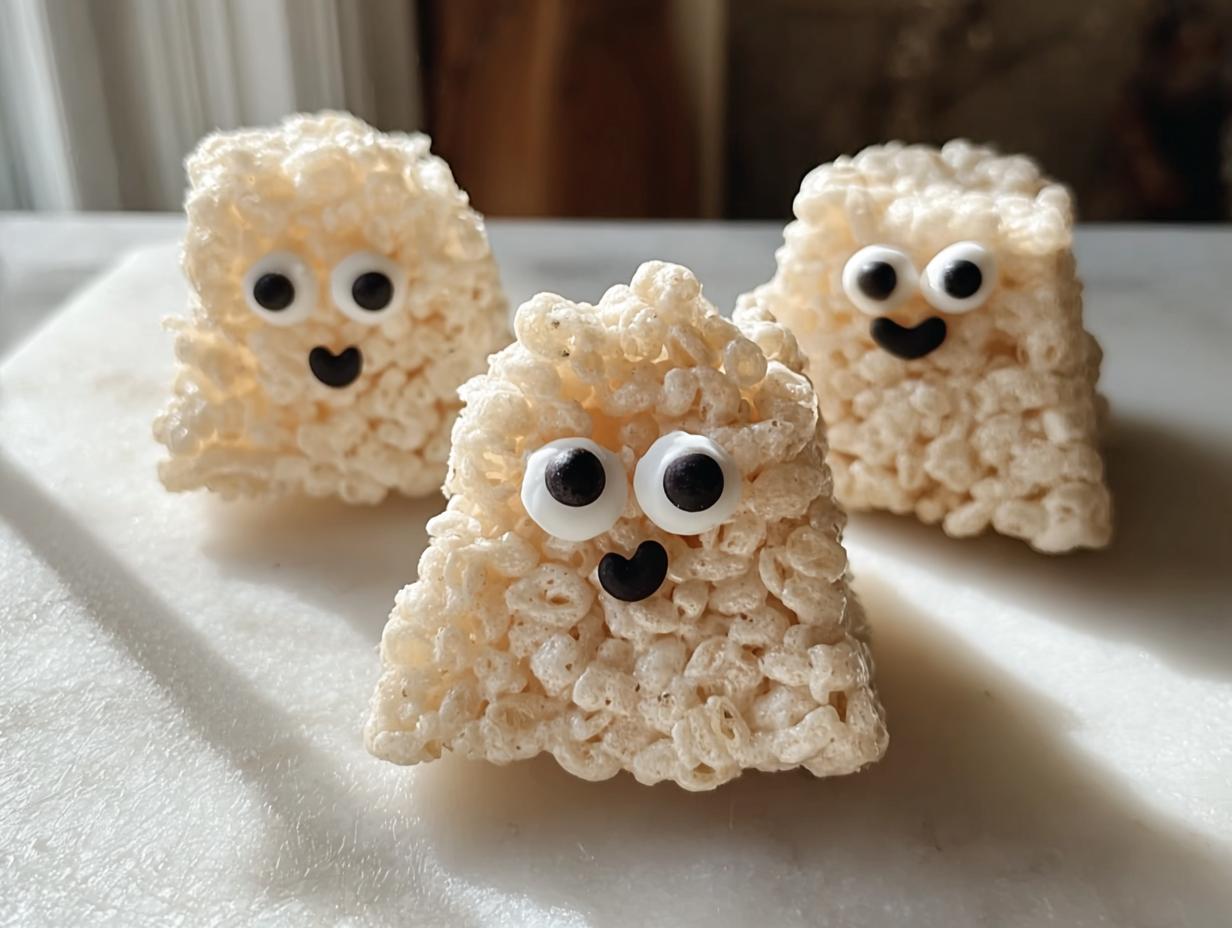 Rice Krispie Treat Ghosts