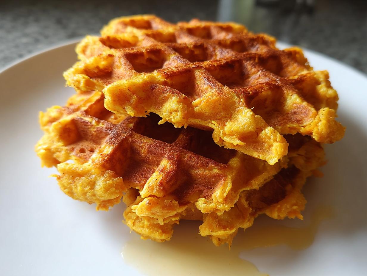 Two ingredient sweet potato waffles: Incredible Morning Meal - Two Ingredient Sweet Potato - additional detail
