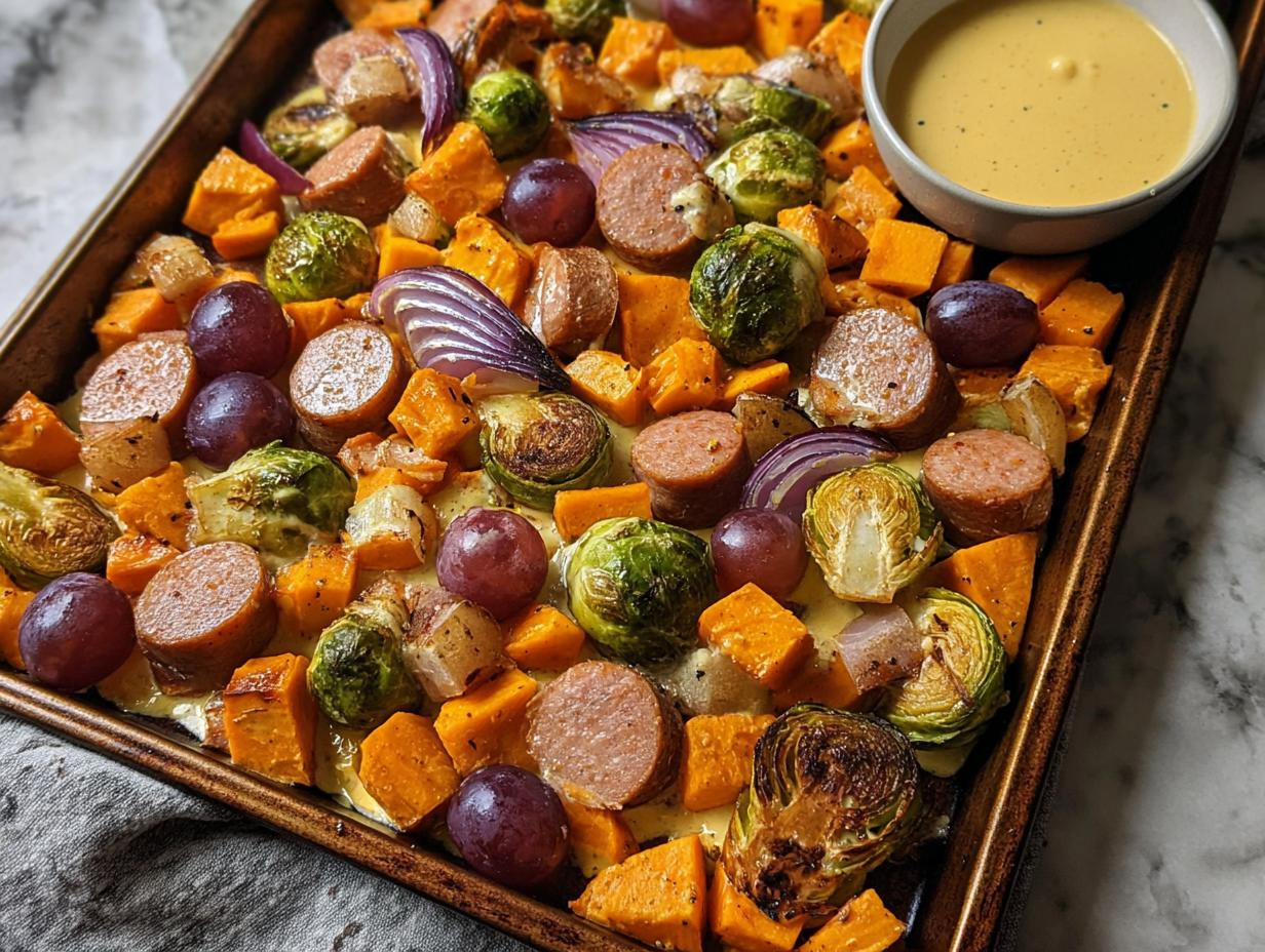 Autumn Kielbasa Sheet Pan: 1 Delicious Fall Meal - Autumn Kielbasa Sheet Pan - additional detail
