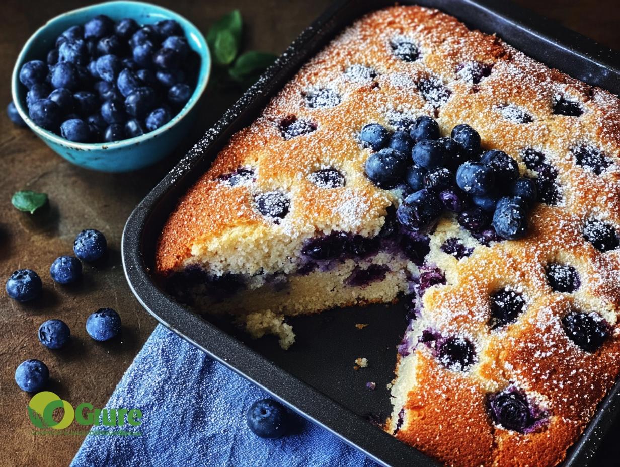 Amazing Blueberry Buttermilk Breakfast Cake - Blueberry Buttermilk Breakfast Cake - close-up of the cake texture