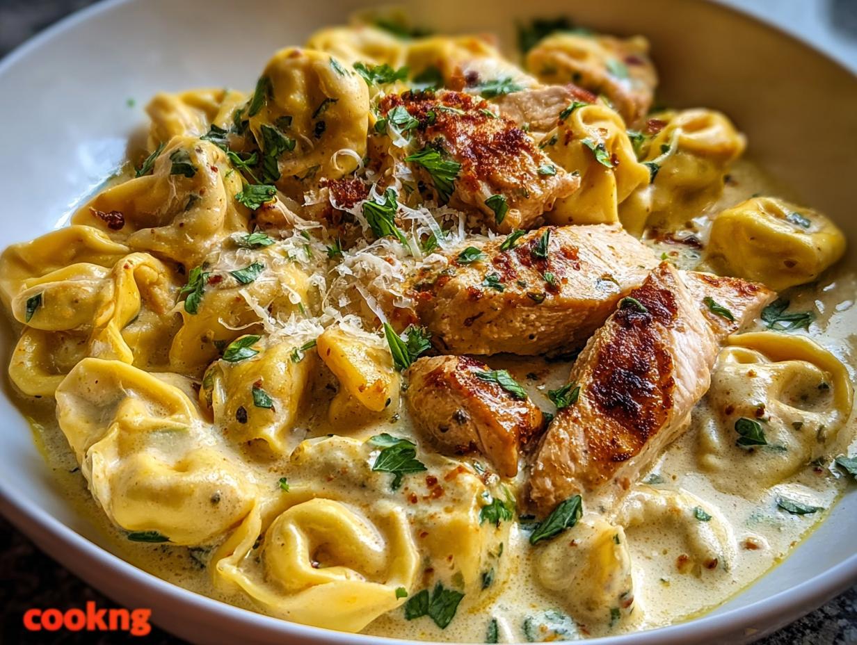 Cajun Garlic Chicken Tortellini: 40-min Flavor Bomb - Cajun Garlic Chicken Tortellini - main visual representation