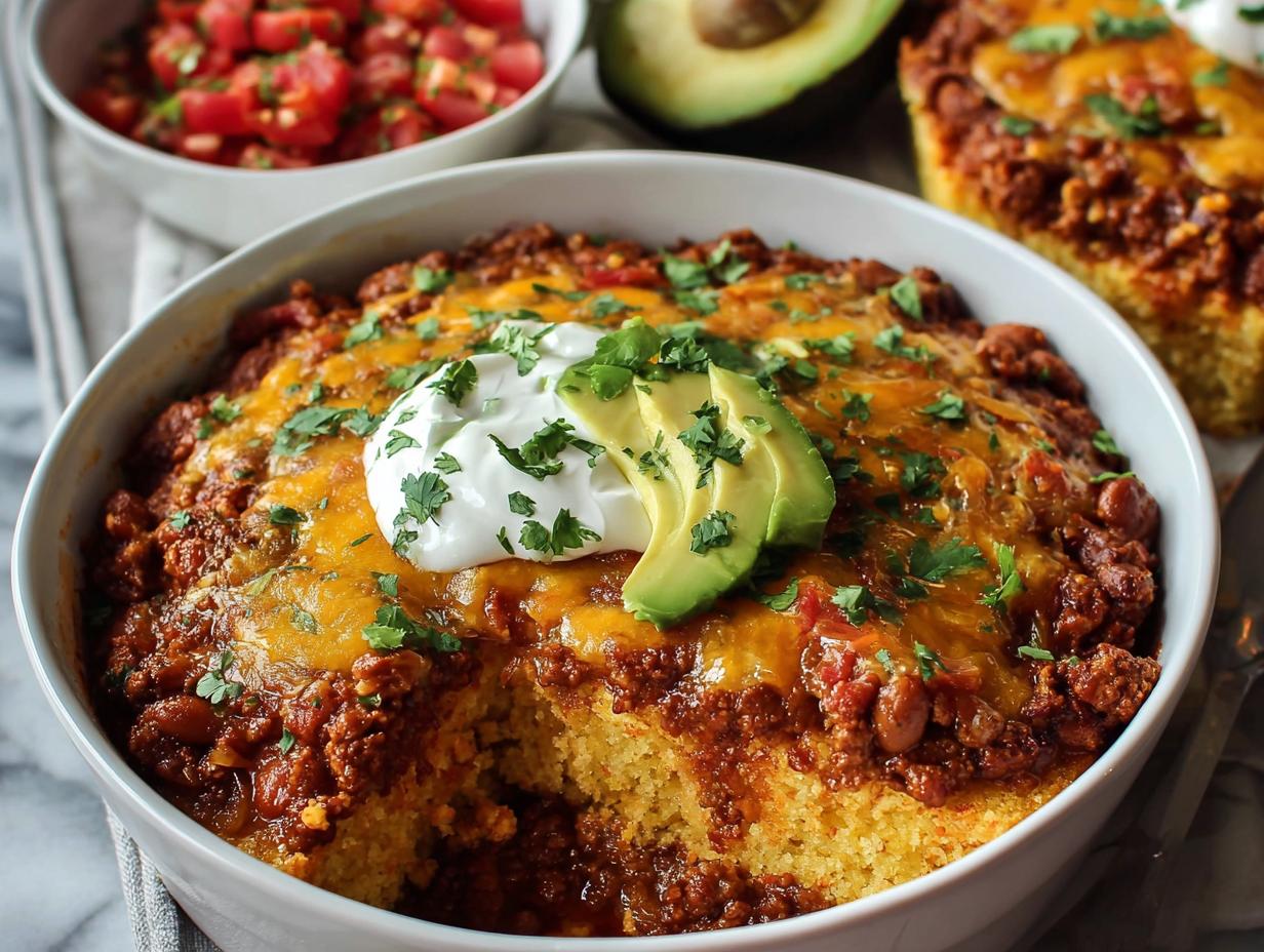 Chili Cornbread Casserole: Delicious 1-Dish Meal - Chili Cornbread Casserole - additional detail