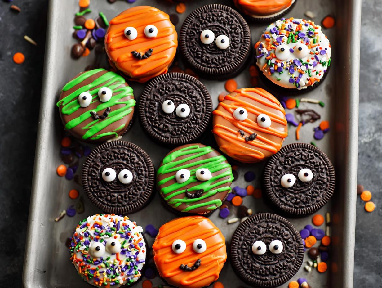 Chocolate Covered Halloween Oreos