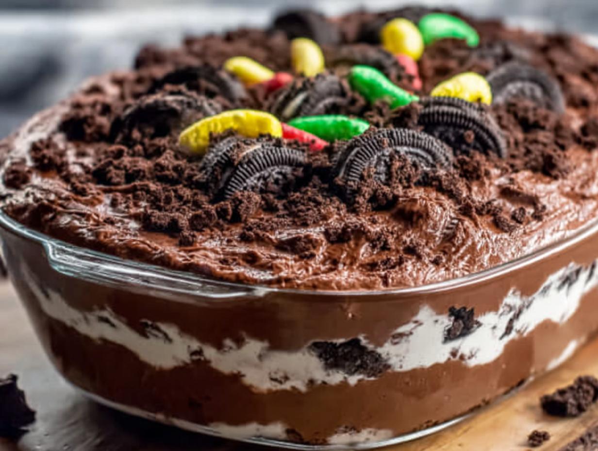 Amazing Chocolate Pudding Dirt Cake: 25 Min Prep - Chocolate Pudding Dirt Cake - additional detail