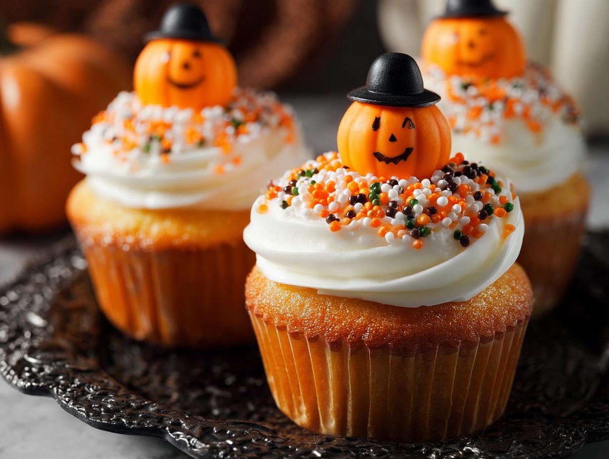 Creamsicle Mini Halloween Cupcakes