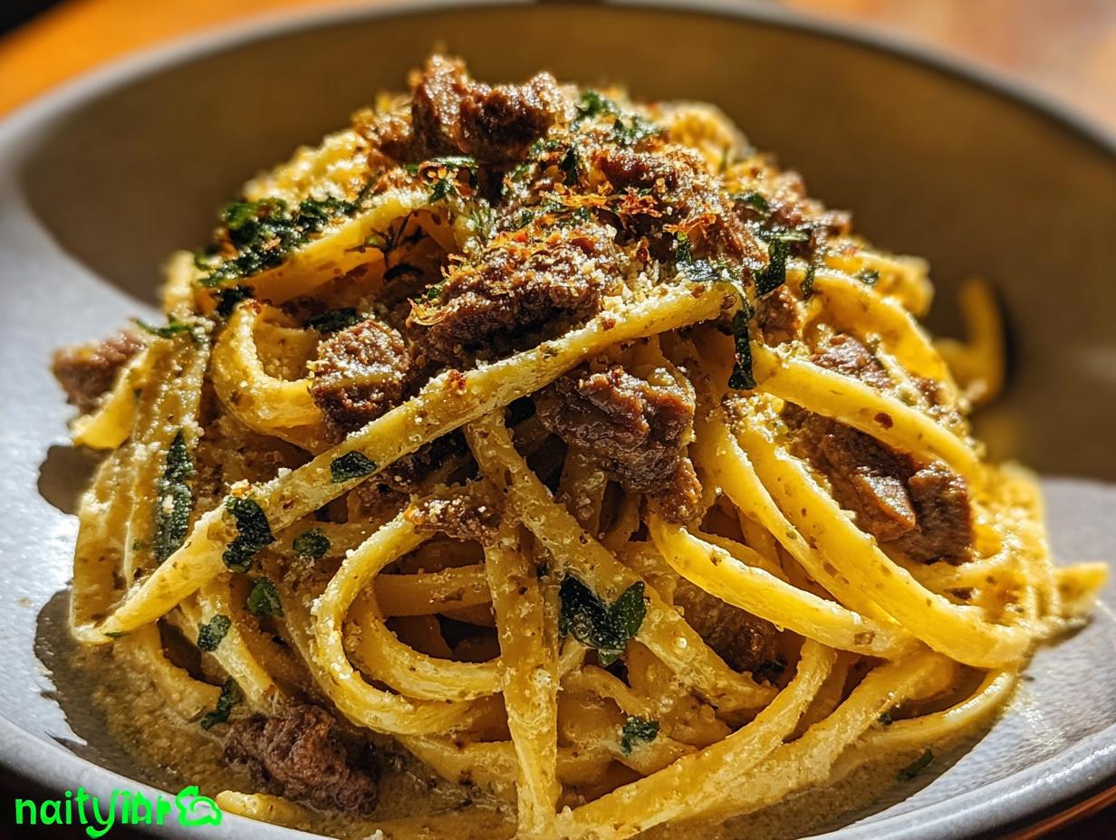 Creamy Parmesan Beef Linguine: 1 Amazing Recipe - Creamy Parmesan Beef Linguine - additional detail