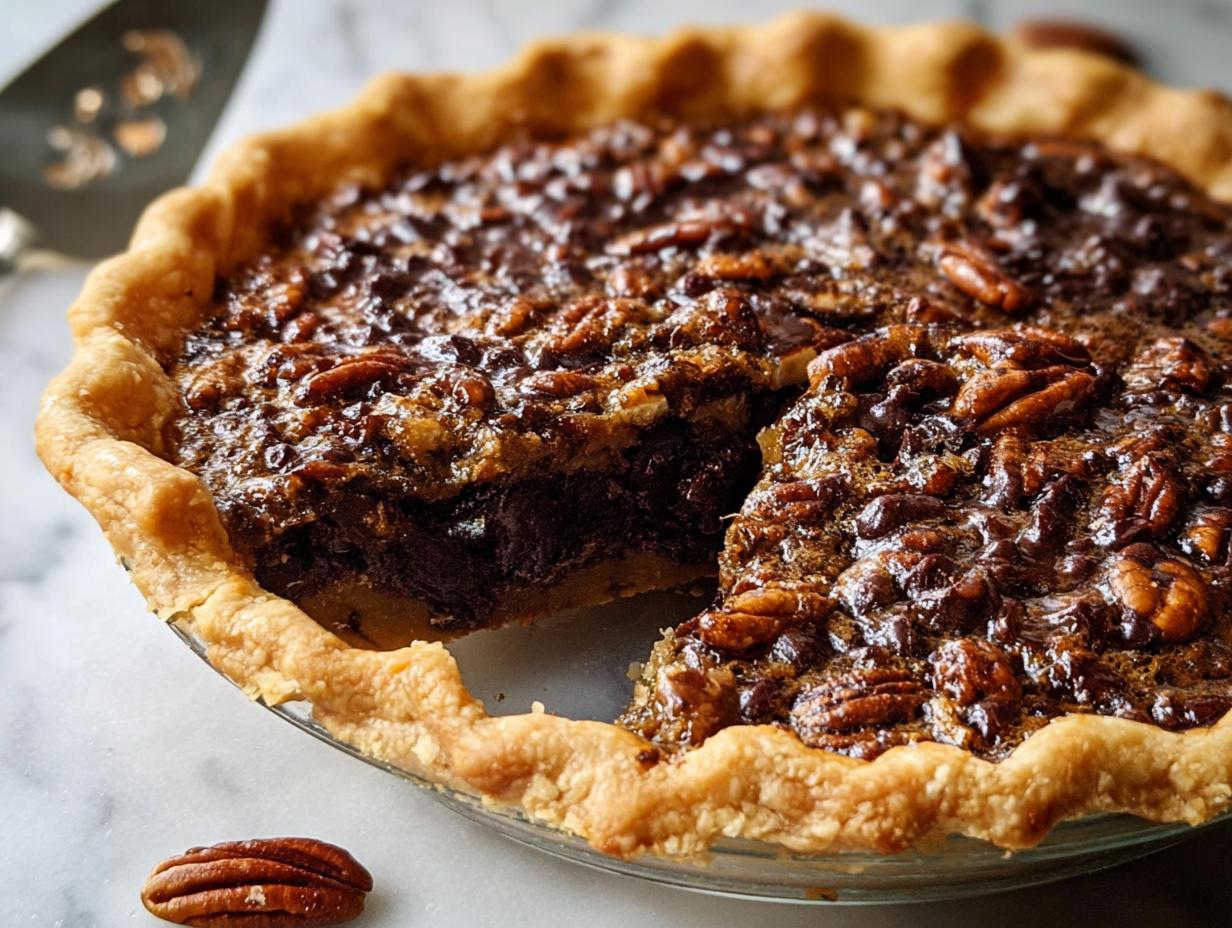 Decadent Dark Chocolate Pecan Pie: 1 Amazing Recipe - Dark Chocolate Pecan Pie - additional detail