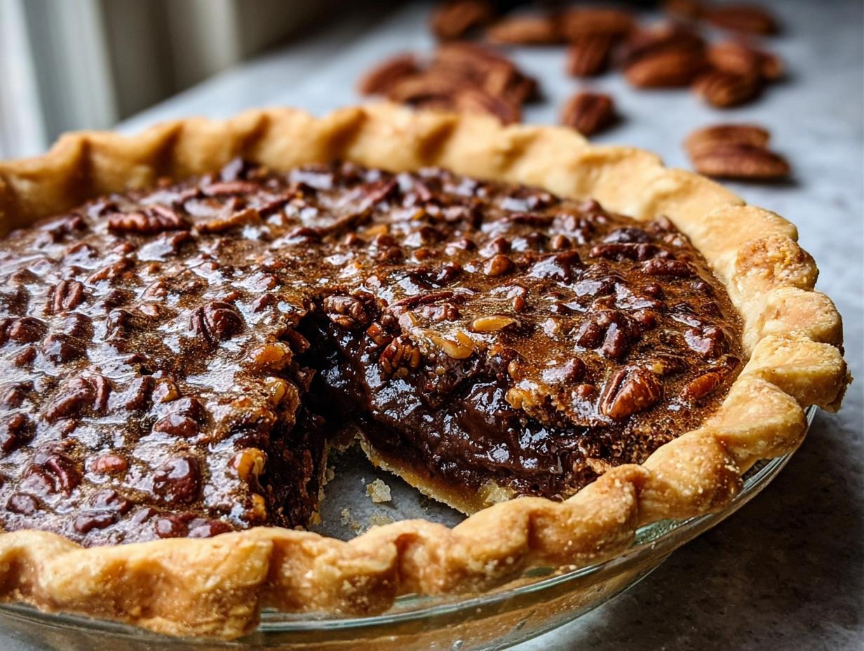 Decadent Dark Chocolate Pecan Pie: 1 Amazing Recipe - Dark Chocolate Pecan Pie - additional detail