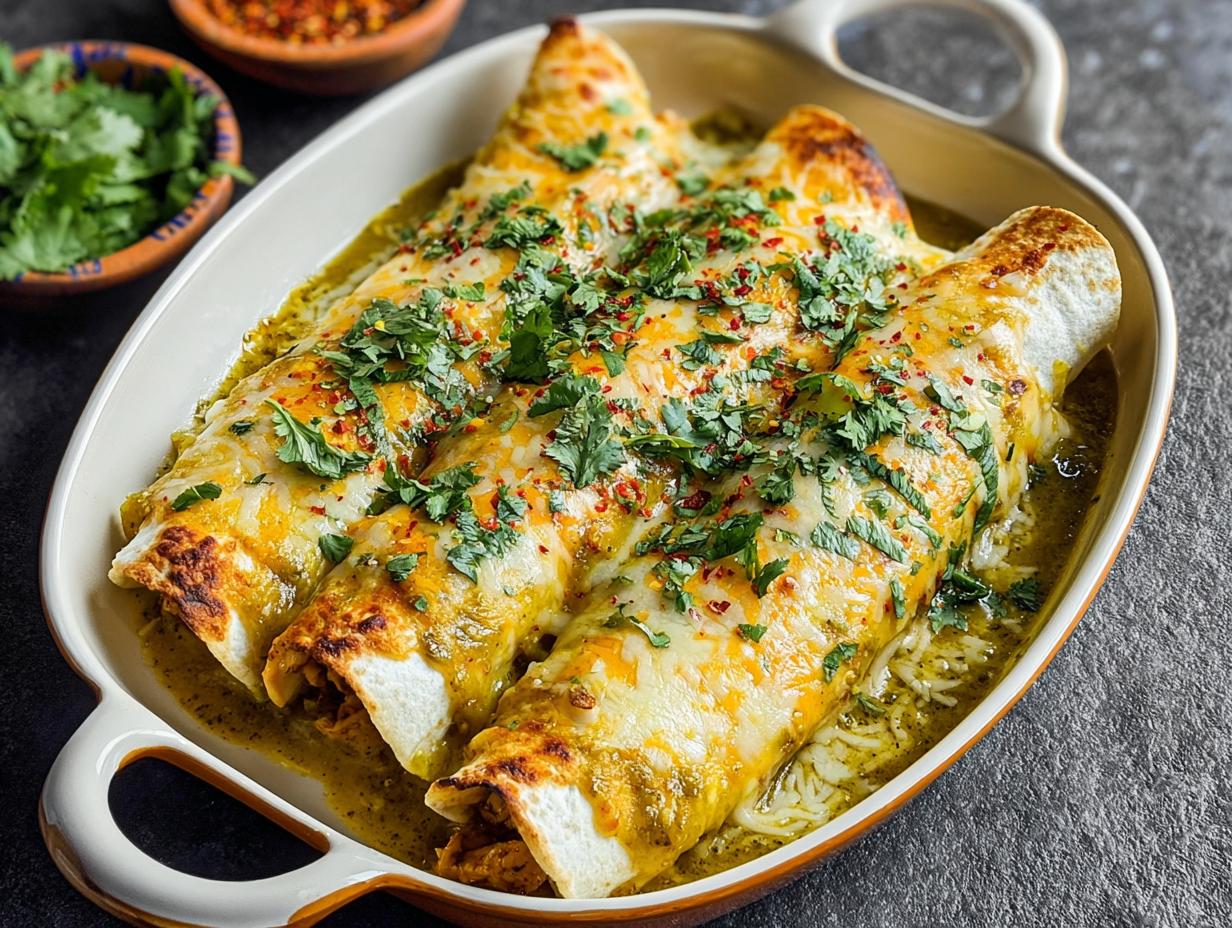 Amazing Green Chicken Enchiladas Recipe - Green Chicken Enchiladas - main visual representation