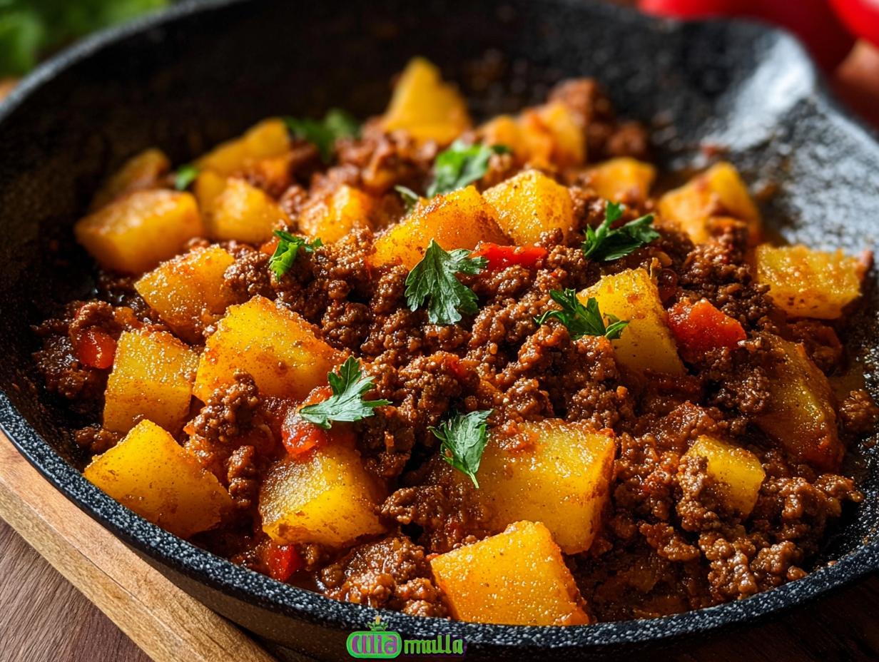 Flavorful Ground Beef Potatoes Picadillo: 1 Pan Meal - Ground Beef Potatoes Picadillo - additional detail