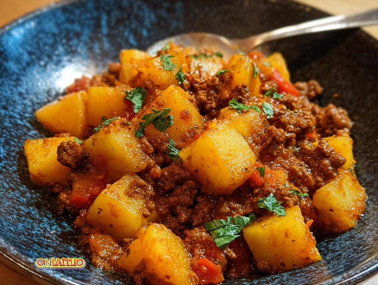 Flavorful Ground Beef Potatoes Picadillo: 1 Pan Meal - Ground Beef Potatoes Picadillo - additional detail