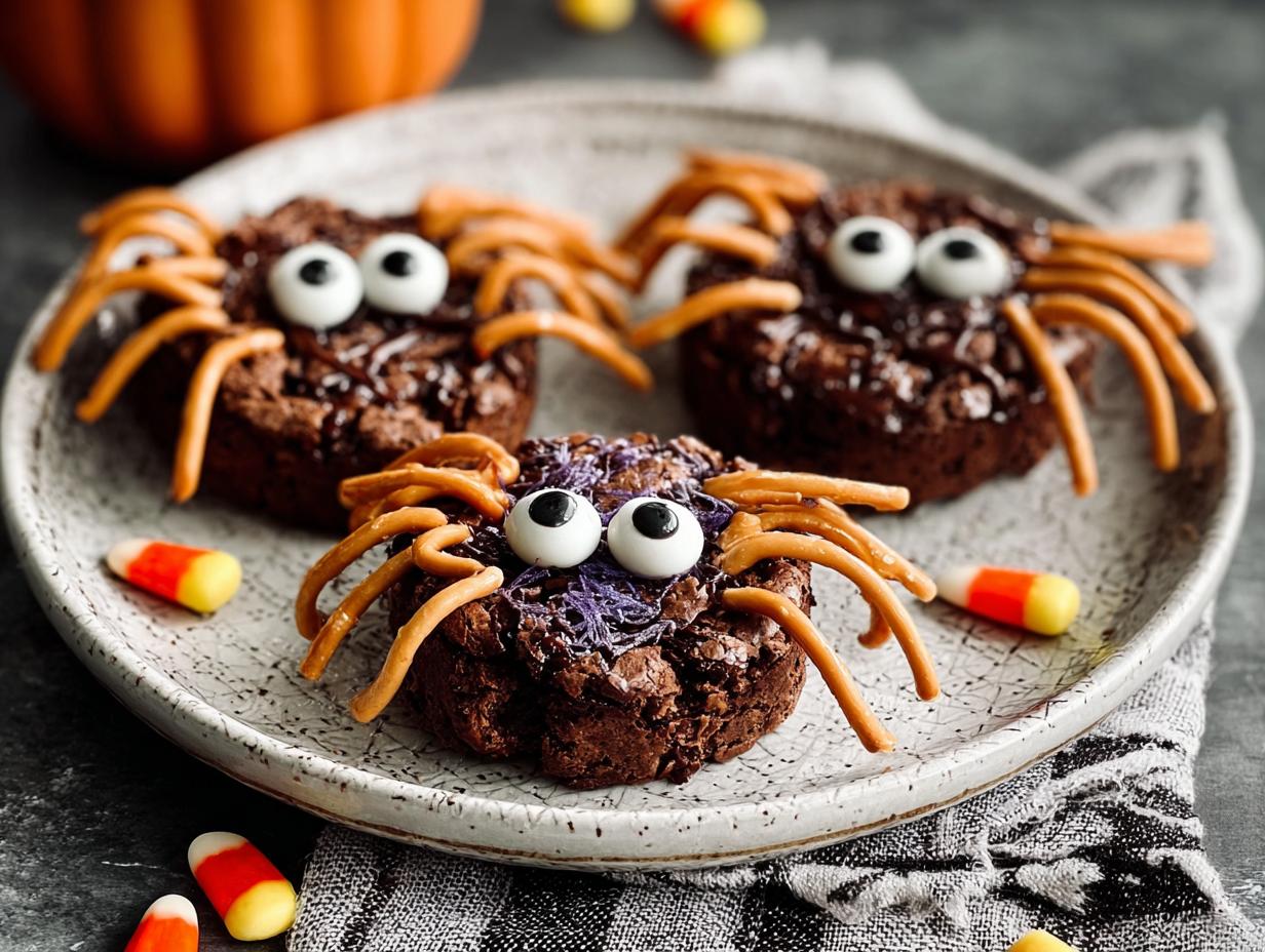 Halloween Brownie Spiders: 8 Scary-Good Treats - Halloween Brownie Spiders - additional detail
