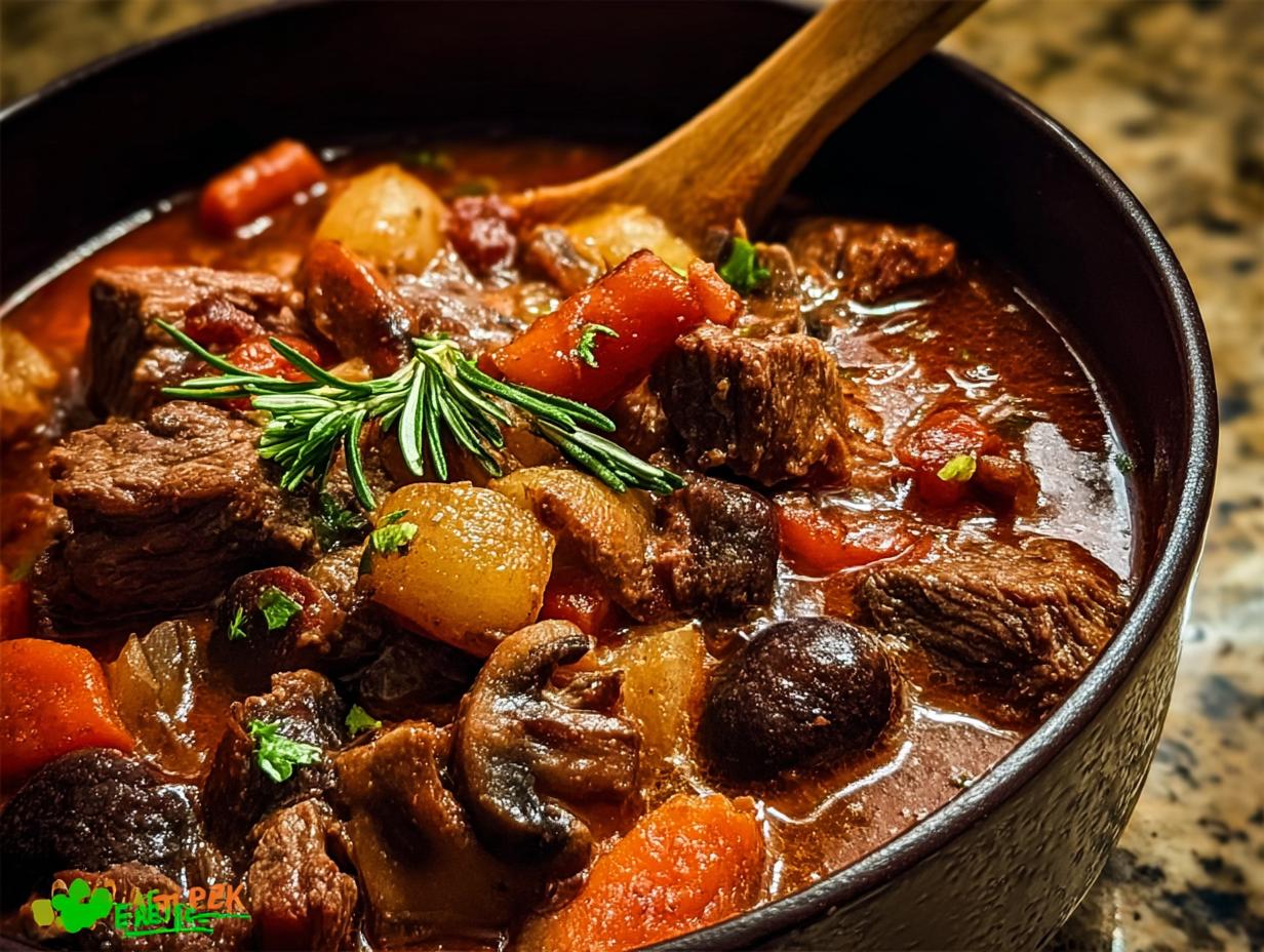 Hearty beef mushroom stew: 1 savory recipe - Hearty Beef Mushroom Stew - additional detail
