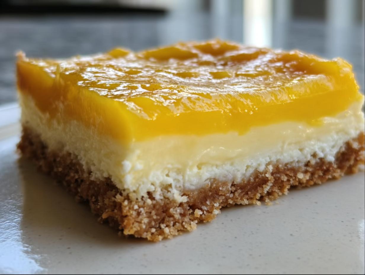 Amazing Mango Cheesecake Bars - Mango Cheesecake Bars - creamy filling