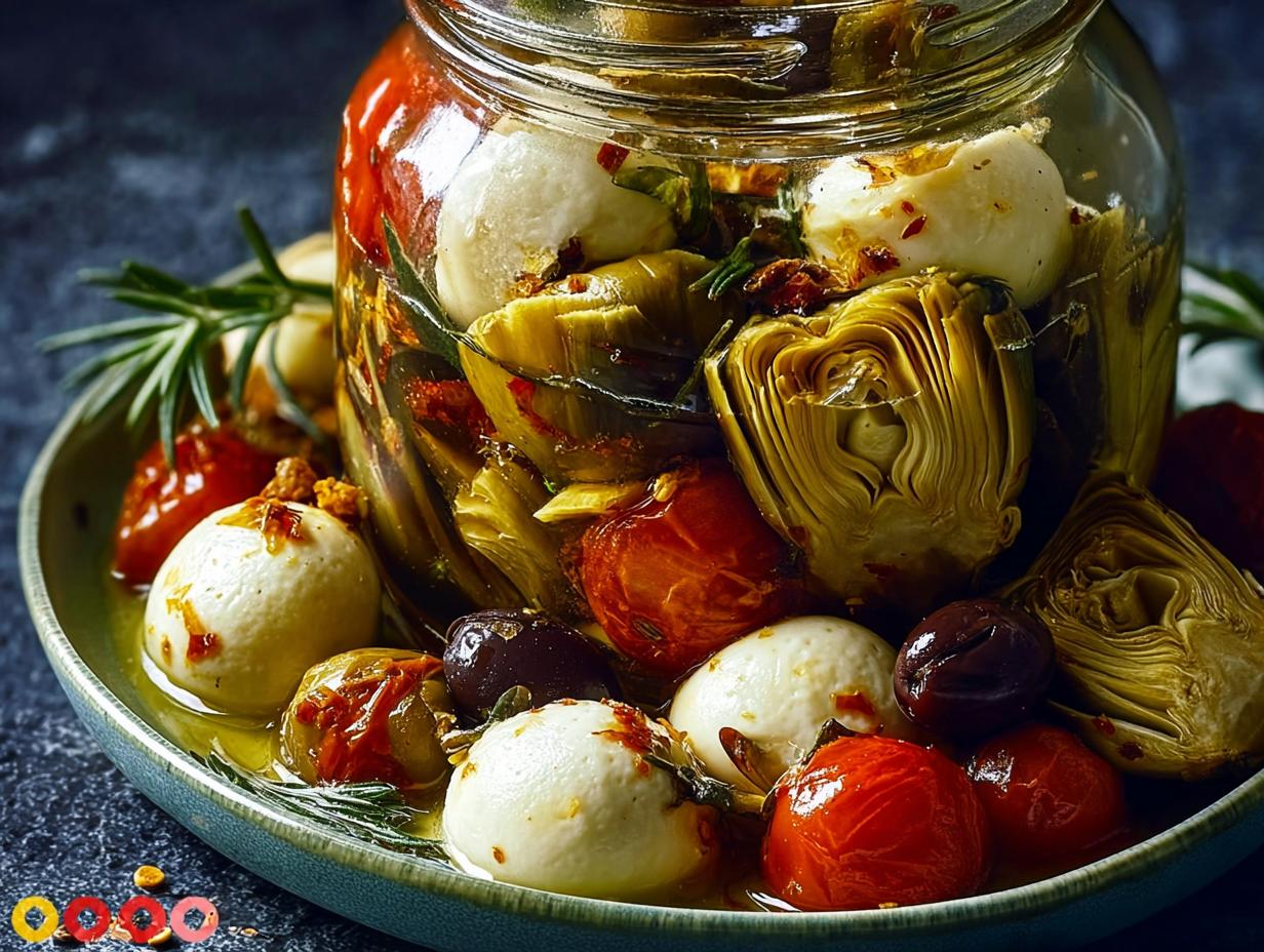 Amazing Marinated Mozzarella Balls Artichokes - Marinated Mozzarella Balls Artichokes - additional detail