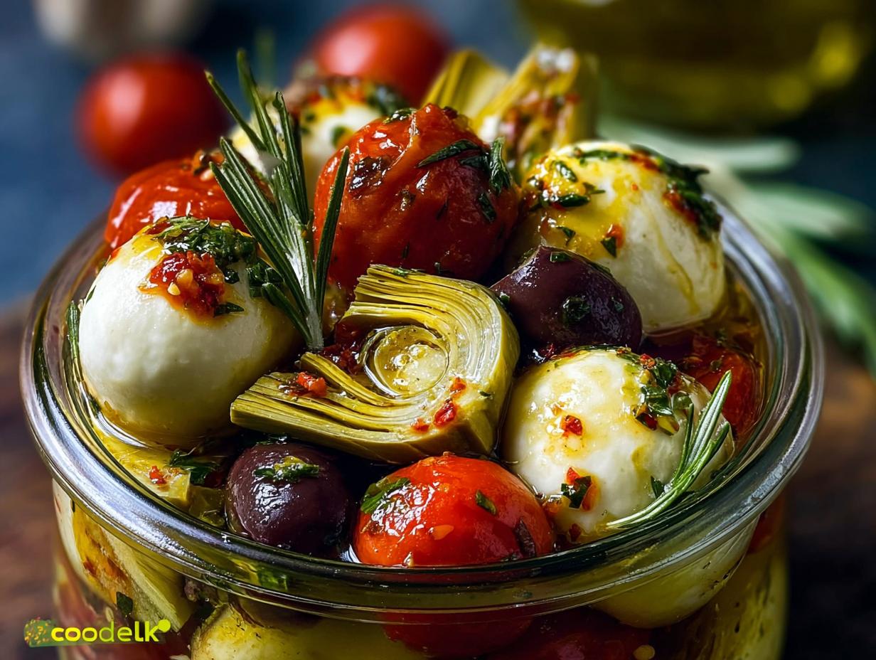 Marinated Mozzarella Balls Artichokes