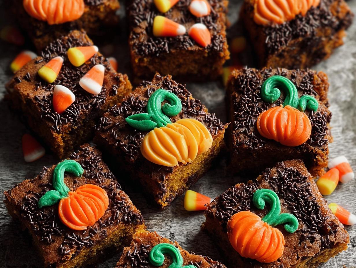 Pumpkin Patch Brownies: Amazing Fall Treat - Pumpkin Patch Brownies - additional detail