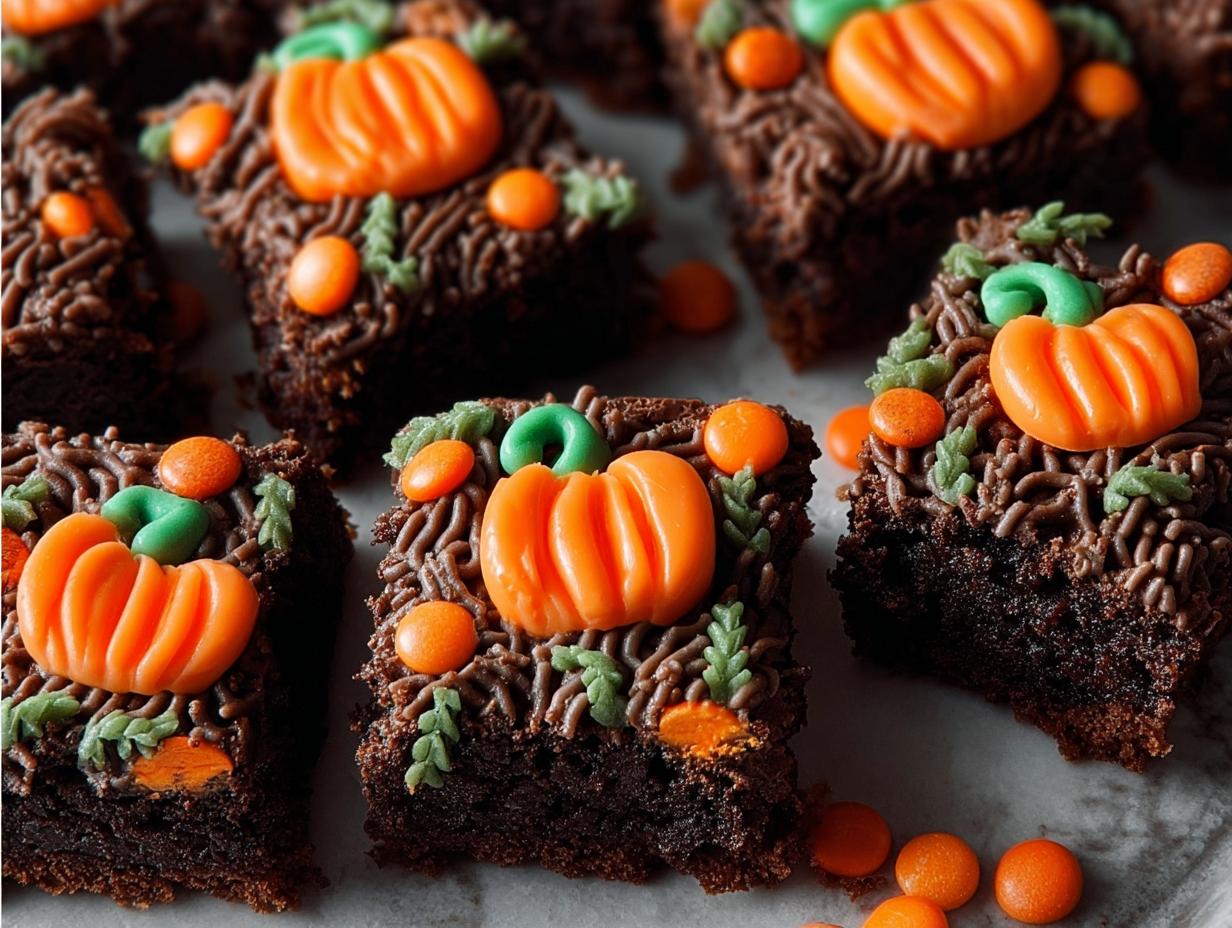 Pumpkin Patch Brownies: Amazing Fall Treat - Pumpkin Patch Brownies - additional detail