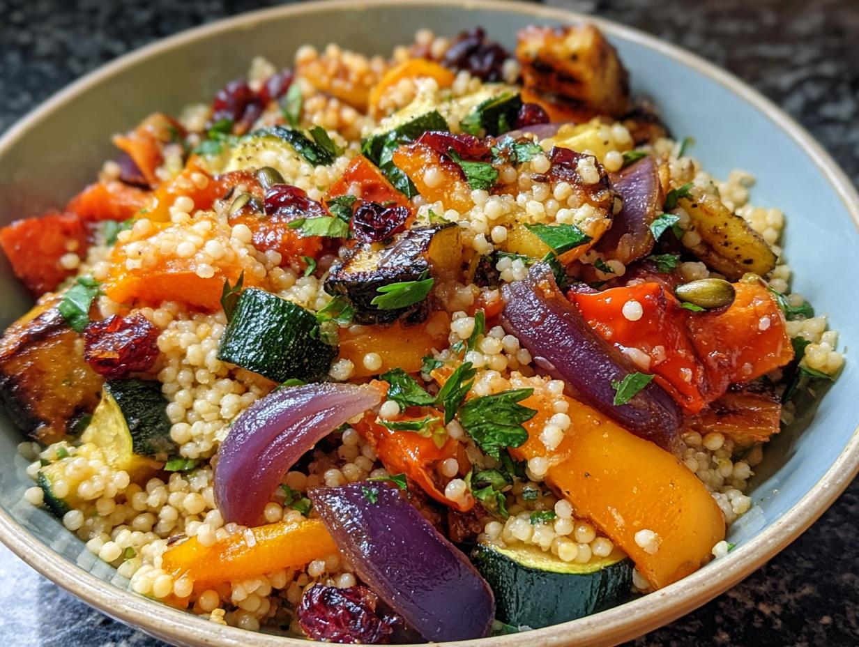 Roasted Vegetable Couscous Salad: 15 Min Quick Meal - Roasted Vegetable Couscous Salad - additional detail
