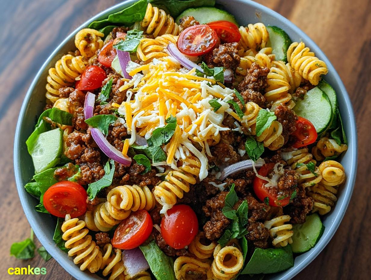 Delicious Seasoned Ground Beef Taco Pasta Salad - Seasoned Ground Beef Taco - additional detail