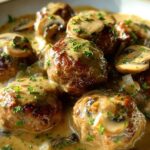 Smothered Rissoles Mushroom Gravy