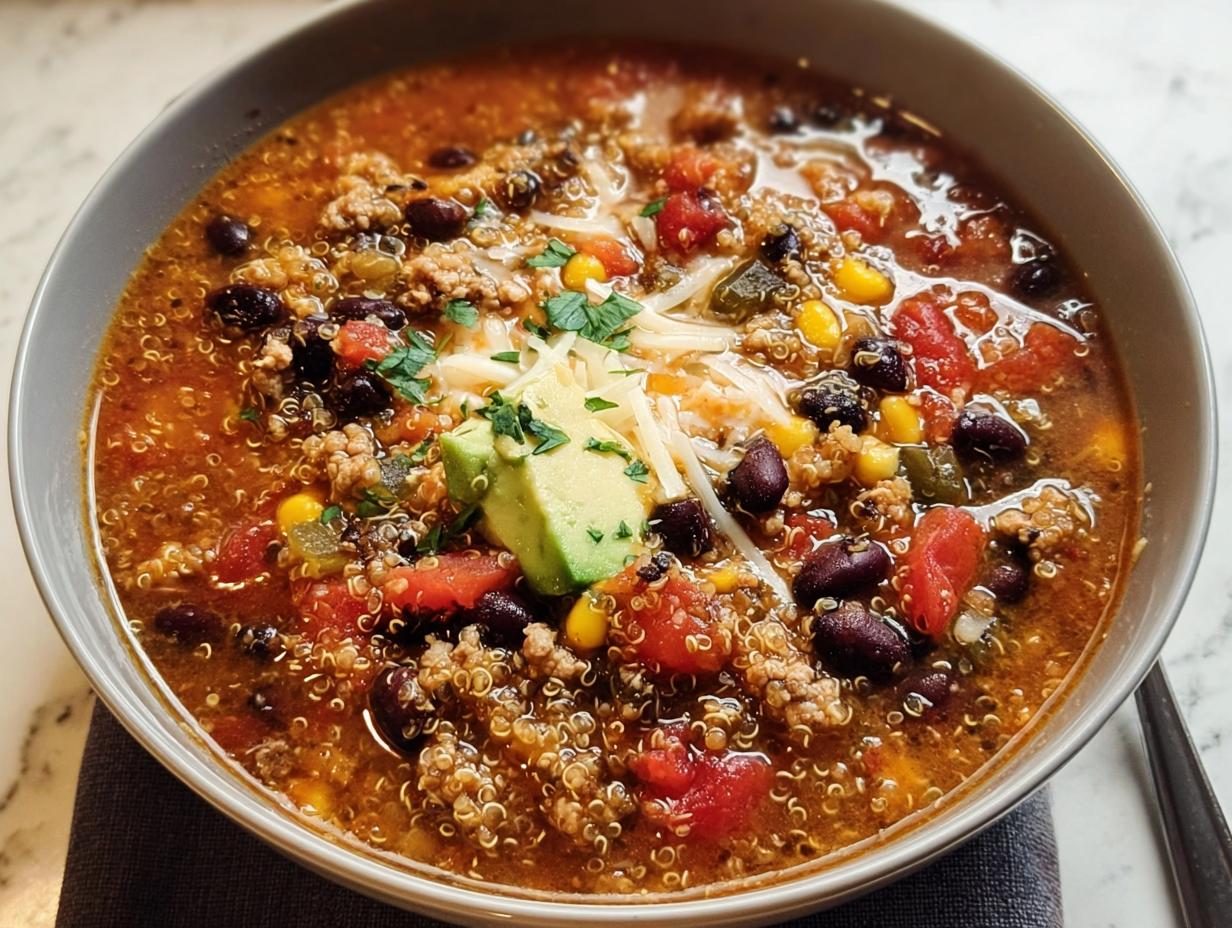 Southwest Turkey Quinoa Soup: 1 Satisfying Bowl - Southwest Turkey Quinoa Soup - additional detail