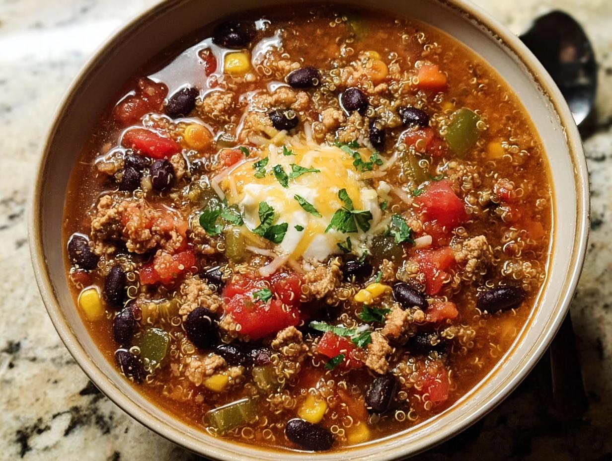 Southwest Turkey Quinoa Soup: 1 Satisfying Bowl - Southwest Turkey Quinoa Soup - additional detail