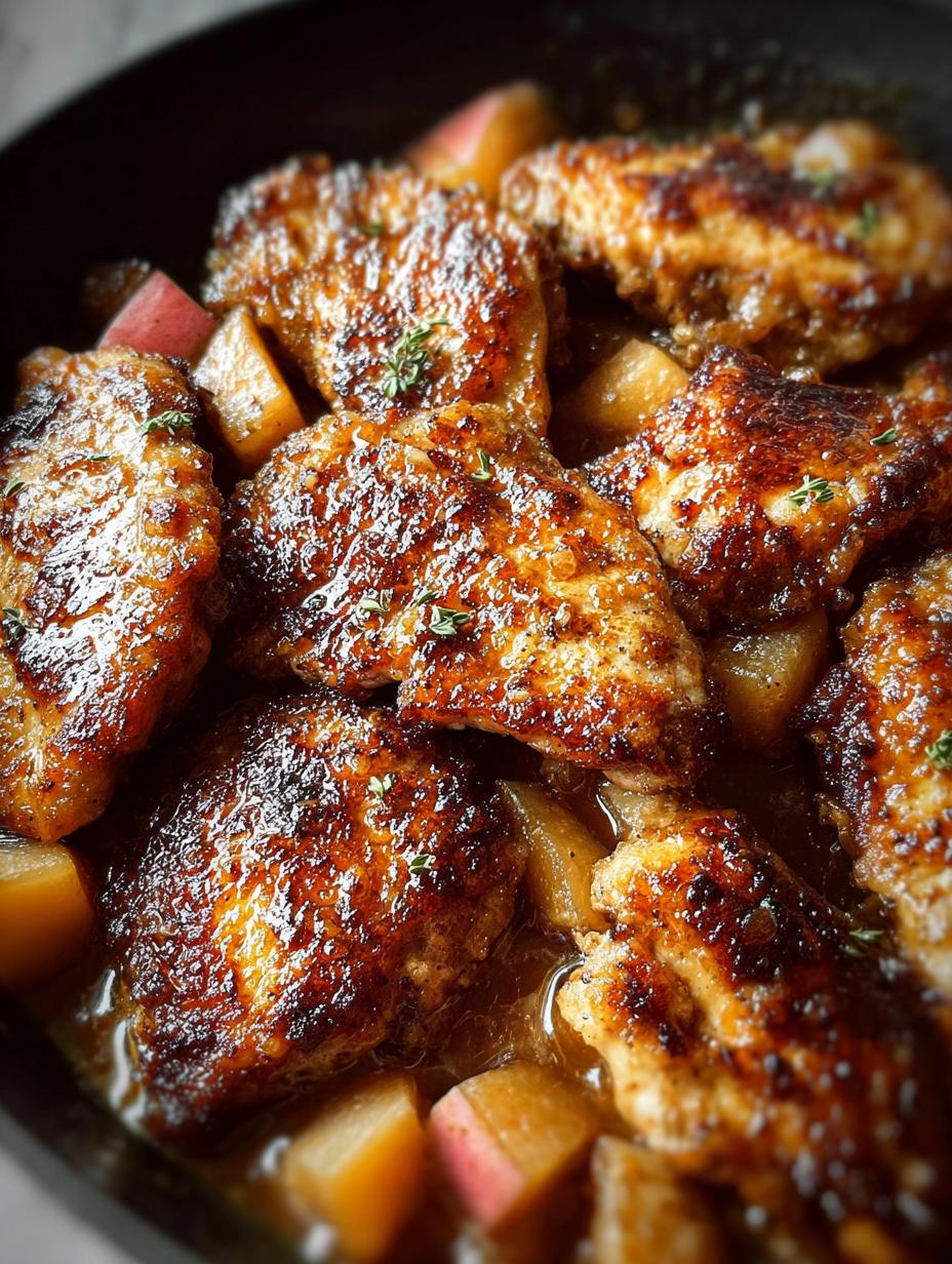 Horrifying 5-Ingredient Apple Cider Chicken Butternut - additional detail of the finished dish on a plate
