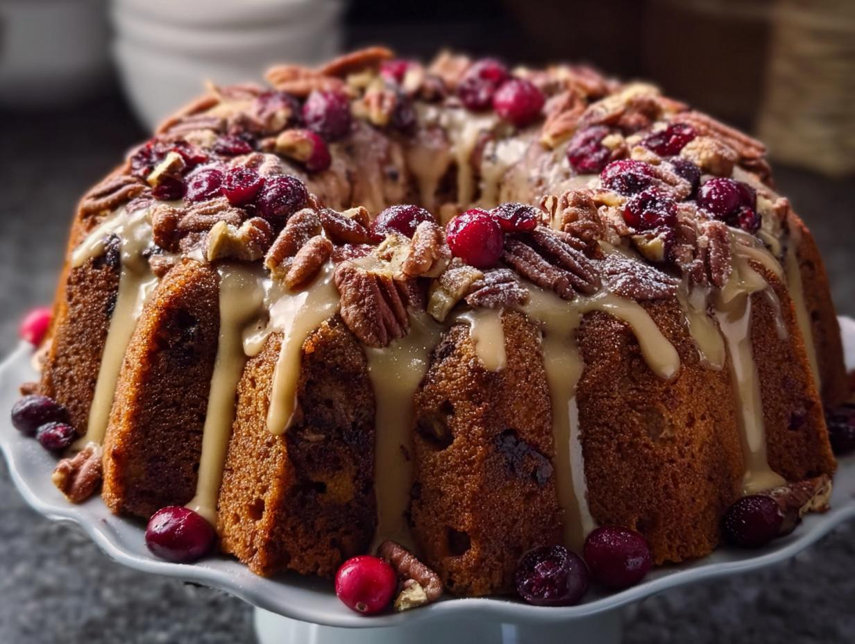 Apple Cranberry Pecan Cake: Divine Fall Flavor - Apple Cranberry Pecan Cake - additional detail