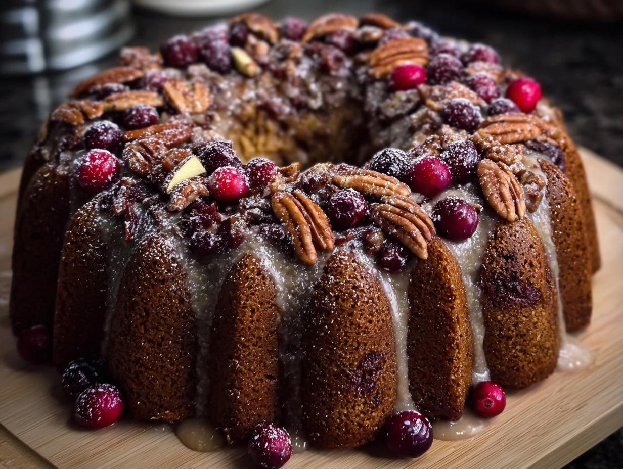 Apple Cranberry Pecan Cake