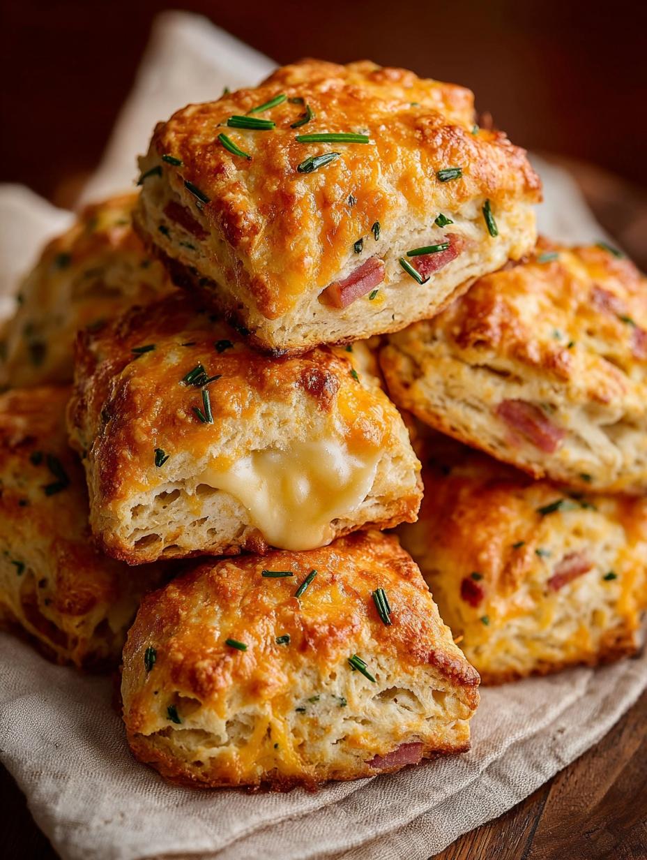 Cheddar Ham Protein Biscuits