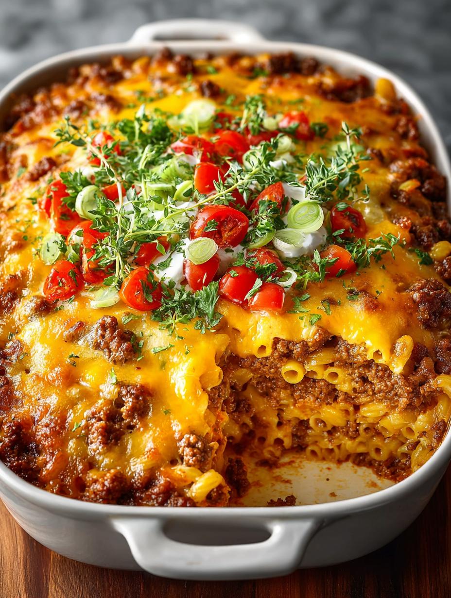Cheddar Hamburger Casserole