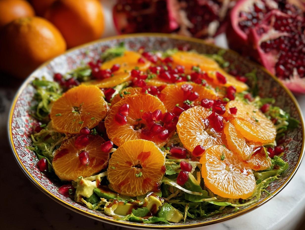 Citrus Brussels Pomegranate Salad: 1 Amazing Bite - Citrus Brussels Pomegranate Salad - additional detail