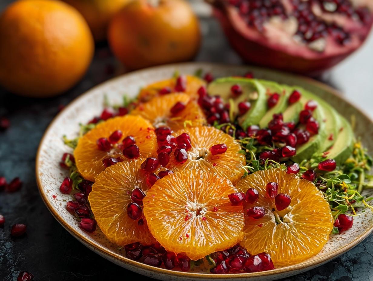 Citrus Brussels Pomegranate Salad: 1 Amazing Bite - Citrus Brussels Pomegranate Salad - additional detail
